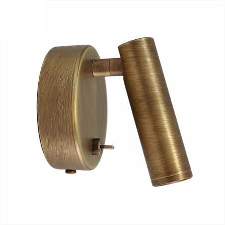 Wall lamp articulated finish in antique gold with switch