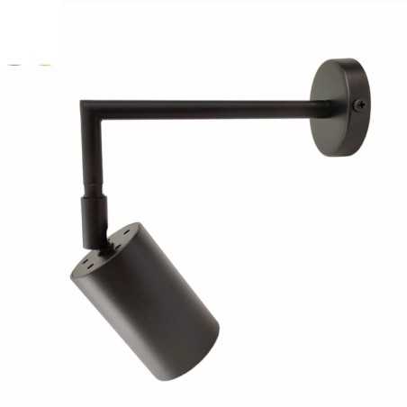 Wall lamp black with a cylindrical adjustable spotlight