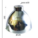 Chrome-plated metal lampshade 145mm high x 120mm diameter