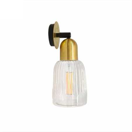 Brass spotlight with frosted adjustable shade