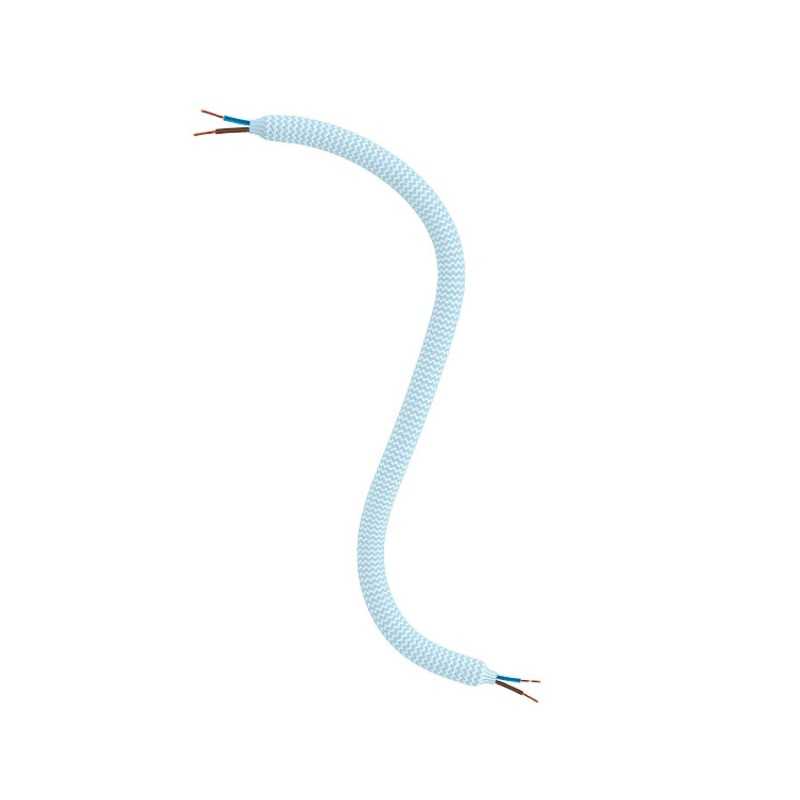 Flexible tube lined with sky blue fabric for making lamps