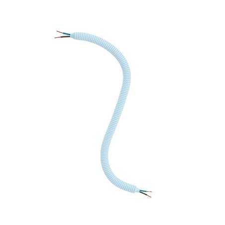 Flexible tube lined with sky blue fabric for making lamps