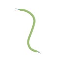 Flexible green fabric-covered tube for making lamps