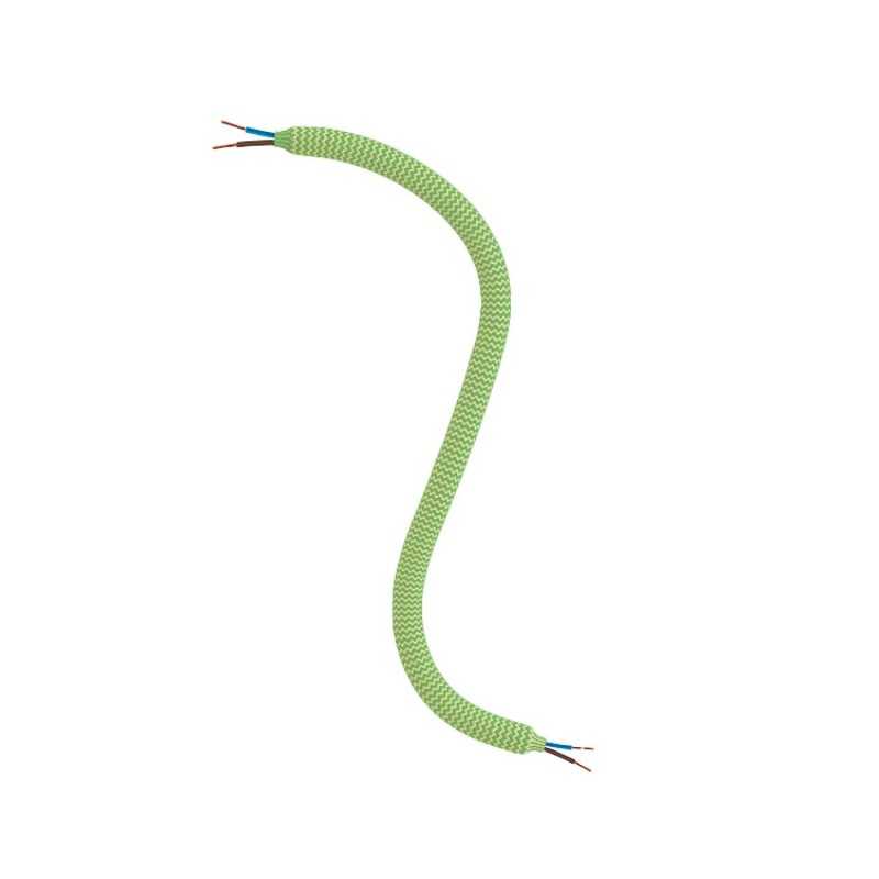 Flexible green fabric-covered tube for making lamps