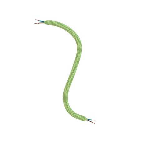 Flexible green fabric-covered tube for making lamps