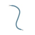 Flexible blue zigzag fabric-covered tube for making lamps