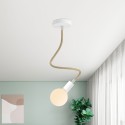 Flexible fabric-covered linen-colored tube for making lamps