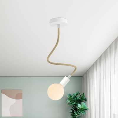 Flexible fabric-covered linen-colored tube for making lamps