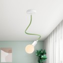 Flexible green fabric-covered tube for making lamps