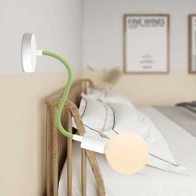 Flexible green fabric-covered tube for making lamps