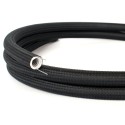 Black semi-flexible decorative tube for light installations