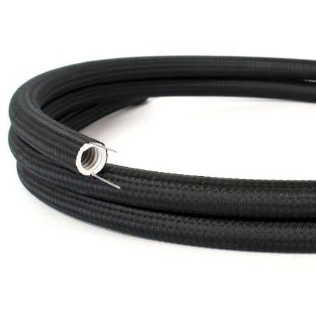 Black semi-flexible decorative tube for light installations