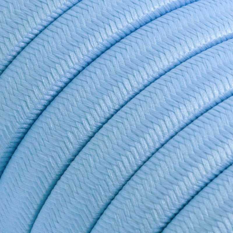 Flat garland outdoor cable in sky blue color