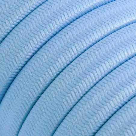 Flat garland outdoor cable in sky blue color