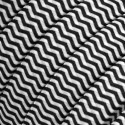 Flat outdoor zigzag white black garland cable