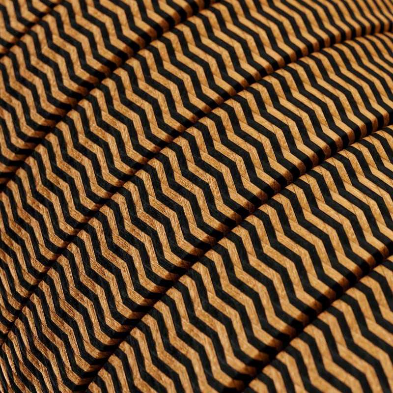 Flat outdoor zigzag black and ochre garland cable