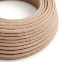 Decorative textile cable by the meter approved in linen pink color