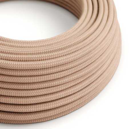 Decorative textile cable by the meter approved in linen pink color
