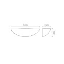 Wall lamp plaster 620mm x 160mm x 190mm