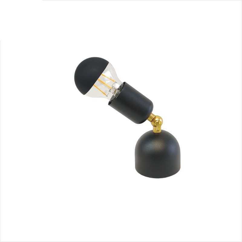 Articulated focal lamp with black dome bulb