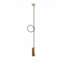 Pendant with brass cylinder and textile cable support