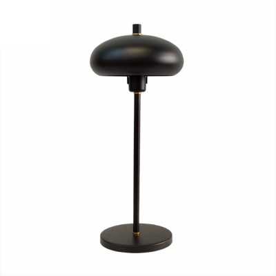 Table lamp with black metal shade