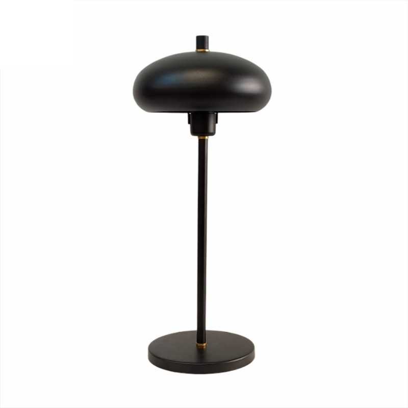 Table lamp with black metal shade
