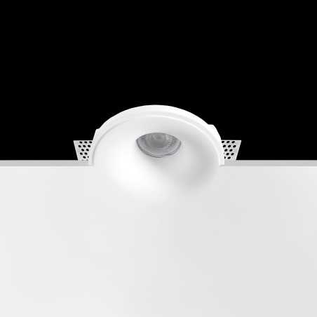 Plaster GU10 spotlight with a diameter of 85 mm and a height of 110 mm.