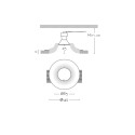 Plaster GU10 spotlight with a diameter of 85 mm and a height of 110 mm.