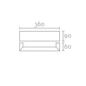 Wall lamp straight plaster 360mm x 90mm x 60mm with double outlet