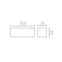 Wall lamp straight plaster 220mm x 75mm x 75mm with double outlet