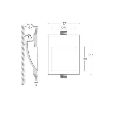 Plaster marker 170mm x 170mm x 67mm depth