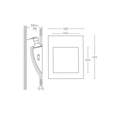 Plaster marker 100mm x 100mm x 65mm depth