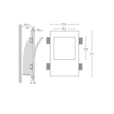 Plaster marker 185mm x 155mm x 95mm depth