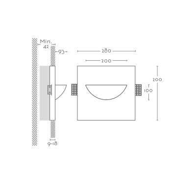 Plaster marker 200mm x 100mm x 42mm depth
