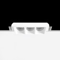 Triple plaster GU10 spotlight 210mm x 52mm and height 92mm