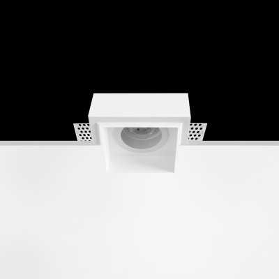 Plaster GU10 spotlight 75mm x 75mm and height 106mm