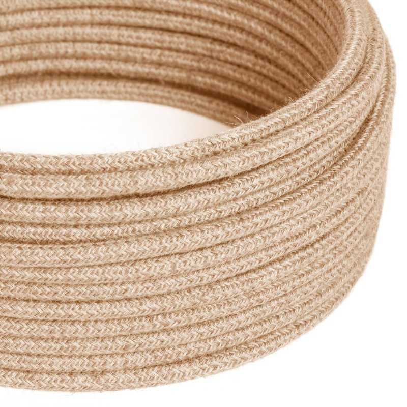 Decorative textile cable by the meter, approved, in jute color.