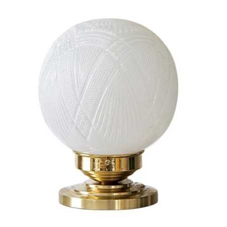 Brass table lamp with glass globe