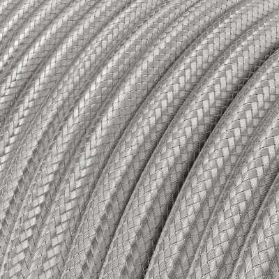 Decorative textile cable sold by the meter, approved, coated with copper and silver.