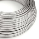 Decorative textile cable sold by the meter, approved, coated with copper and silver.