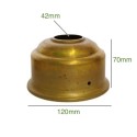 Brass support 120mm x 70mm for E27 lamp holder
