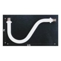 Curved white hook-type arm 135mm x 70mm with stops