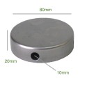 Iron support 80mm diameter x 20mm with lateral outlet