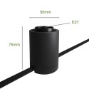 Lamp holder socket for E27 linkable 50mm x 75mm