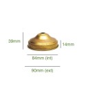Brass globe holder cap, 84mm diameter x 16mm interior.