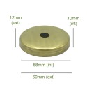 Brass globe holder cap 58mm diameter x 10mm