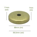 Brass globe holder cap 88mm diameter x 7mm