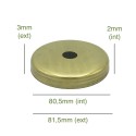 Brass globe holder cap 80.5mm diameter x 2mm