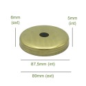Brass globe holder cap 87.5mm diameter x 5mm